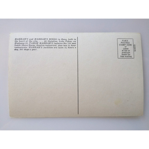 Harrah's Casino Postcard Jackpot Big Dragon Armor Knight Reno Lake Tahoe Nevada - Picture 2 of 2